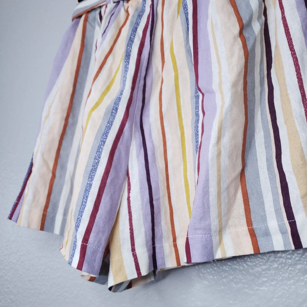 NWT Evolutionary Linen Rainbow Striped Shorts Size M